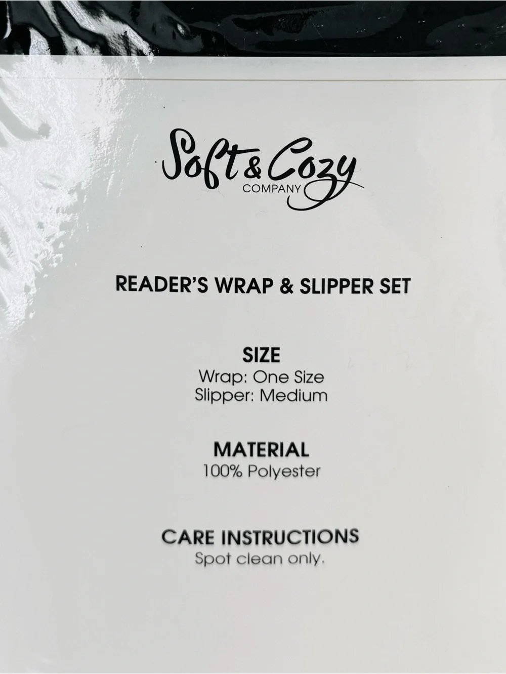 HSN Soft & Cozy Reader’s Wrap and Slippers Set Pompom Velvet Black NWT